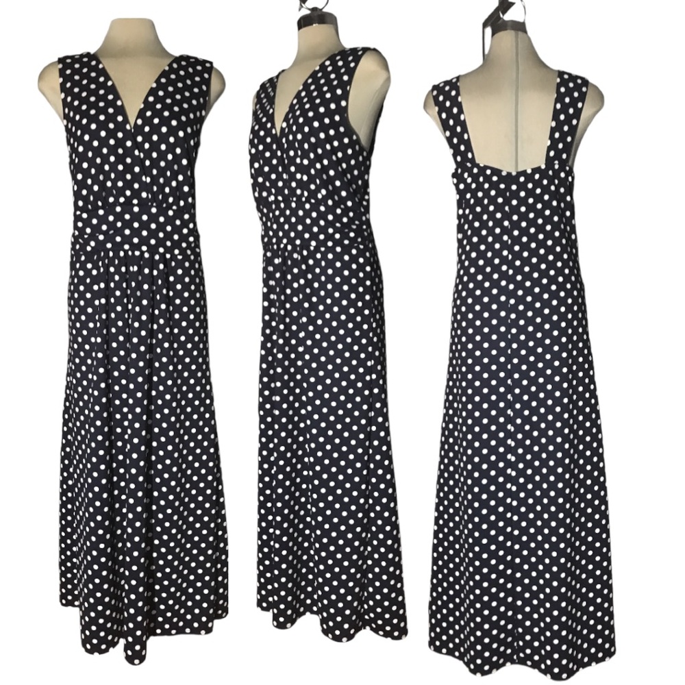 START VIXEN Design Dark Blue and White Polka Dot Dress Size 2X